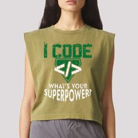 Computer Engineer Coding I Code Superpower Garment-Dyed Women's Muscle Tee