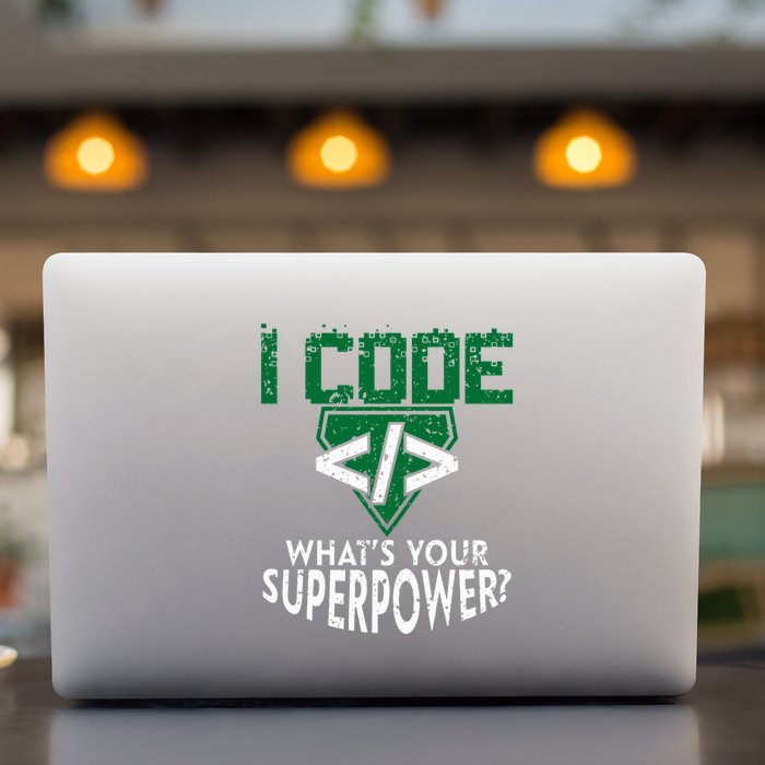 Computer Engineer Coding I Code Superpower Permanent Decal Sticker