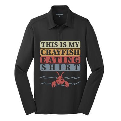 Crayfish Eating Crawfish Season Cute Gift Silk Touch Performance Long Sleeve Polo