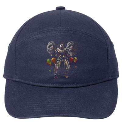 Creepy Evil Clown Balloons Horror Scary Halloween Costume 7-Panel Snapback Hat