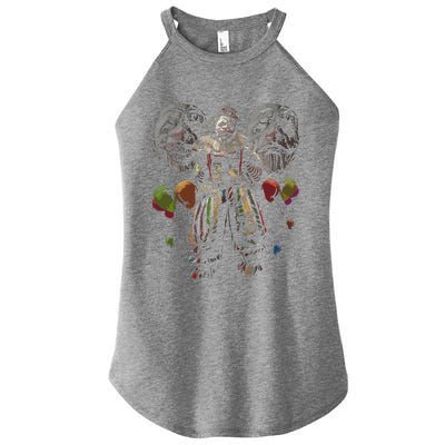 Creepy Evil Clown Balloons Horror Scary Halloween Costume Women’s Perfect Tri Rocker Tank