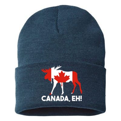 Canada Eh! Canadian Flag Sustainable Knit Beanie