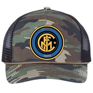 Cool European soccer Inter Milan Fc Logo Soccer Jersey Retro Rope Trucker Hat Cap