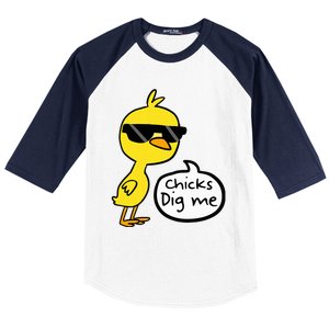 Cute Easter Chicks Dig Me Baseball Sleeve Shirt