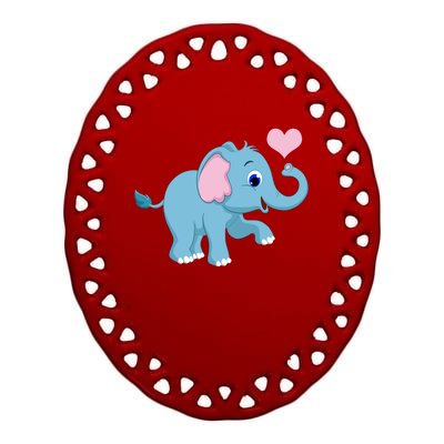 Cute Elephant Ceramic Oval Ornament