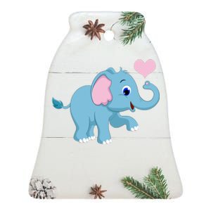 Cute Elephant Ceramic Bell Ornament