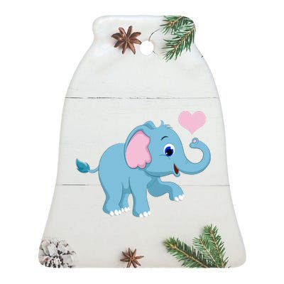 Cute Elephant Ceramic Bell Ornament