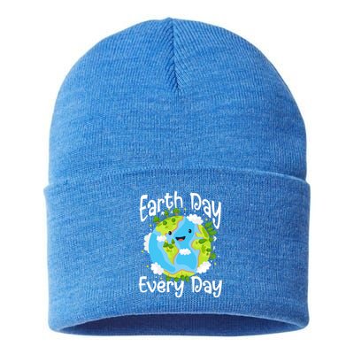 Cute Earth Day Every Day Save Our Planet Green Gift Sustainable Knit Beanie