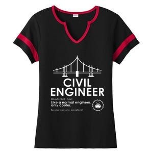 Civil Engineer Definition Funny Engineering Birthday Father Ladies Halftime Notch Neck Tee