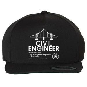 Civil Engineer Definition Funny Engineering Birthday Father Wool Snapback Cap