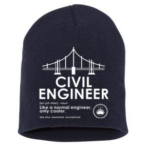 Civil Engineer Definition Funny Engineering Birthday Father Short Acrylic Beanie