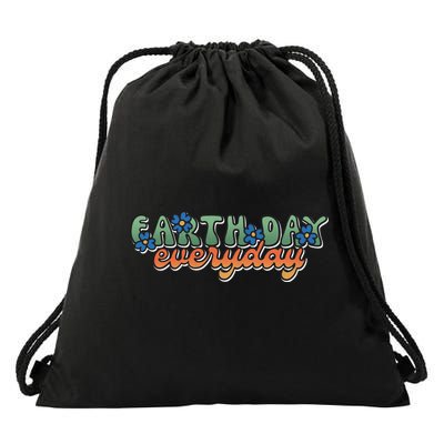 Cute Earth Day Everyday Retro Drawstring Bag