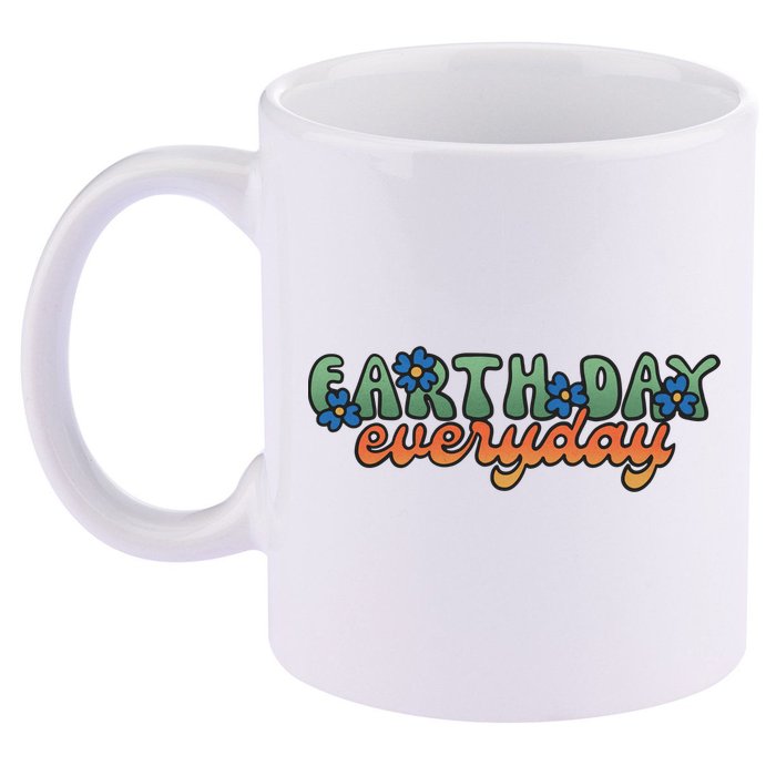 Cute Earth Day Everyday Retro 11oz C Handle Ceramic Mug