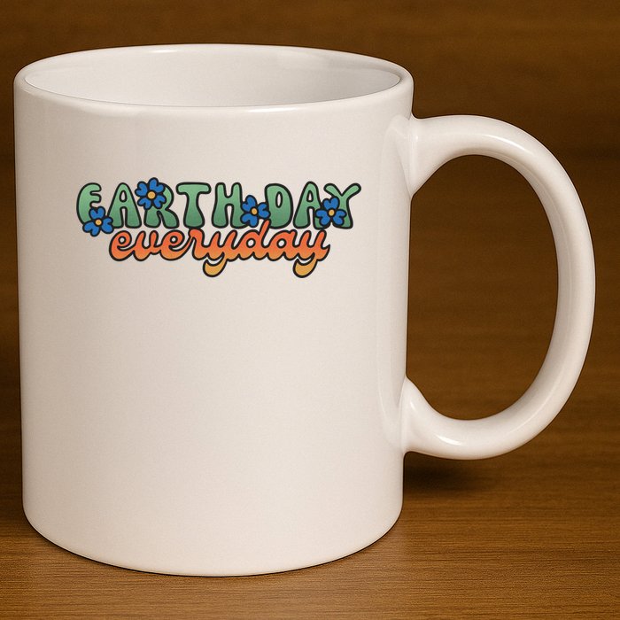 Cute Earth Day Everyday Retro 11oz C Handle Ceramic Mug