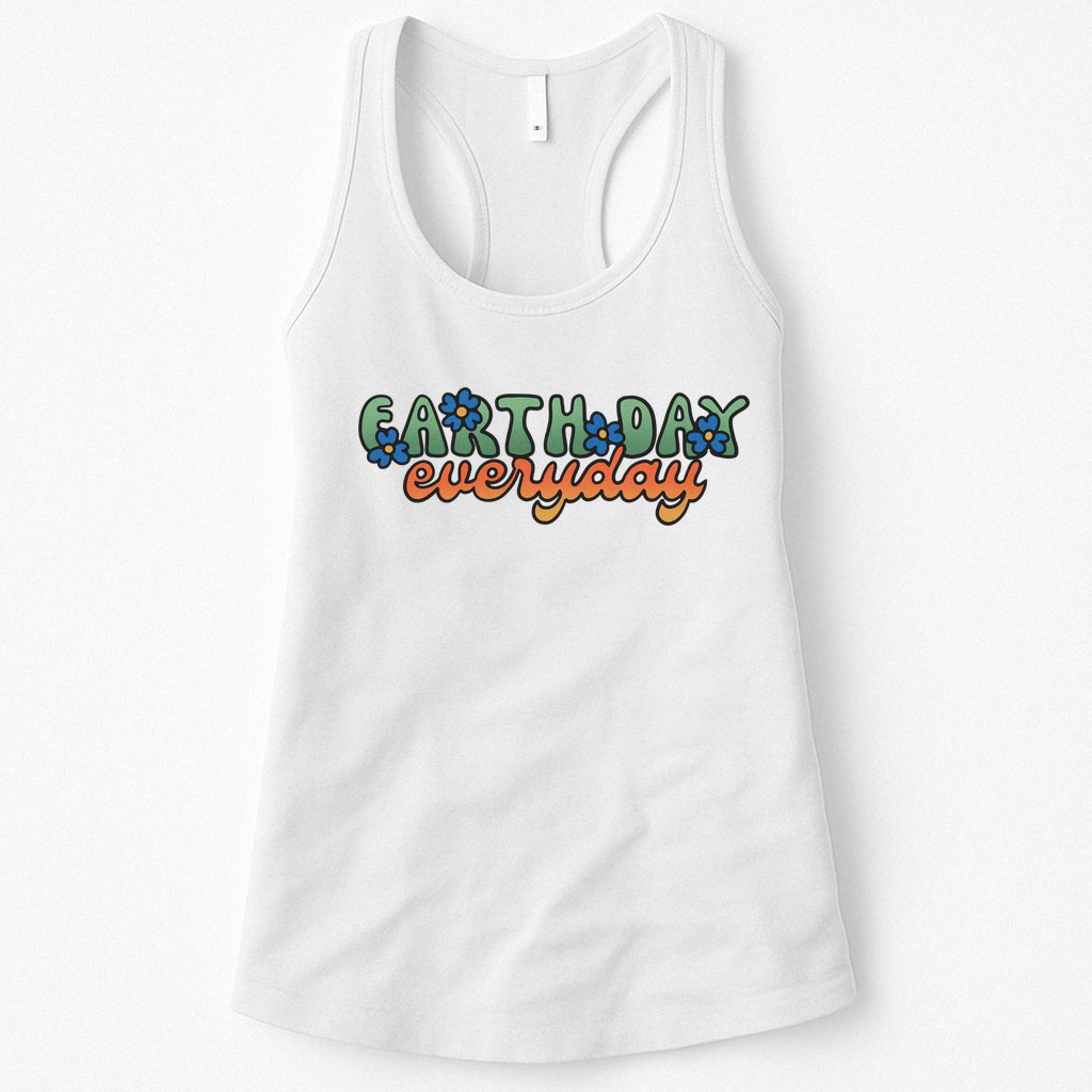 Cute Earth Day Everyday Retro Womens Tank Top