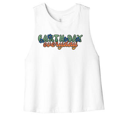 Cute Earth Day Everyday Retro Women's Racerback Cropped Tank