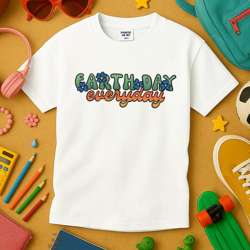 Cute Earth Day Everyday Retro Kids T-Shirt
