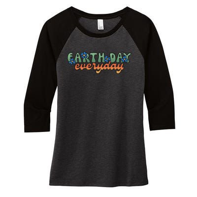 Cute Earth Day Everyday Retro Women's Tri-Blend 3/4-Sleeve Raglan Shirt