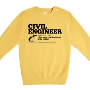 Civil Engineer Definition Funny Engineering Fathers Day Dad Cute Gift Premium Crewneck Sweatshirt