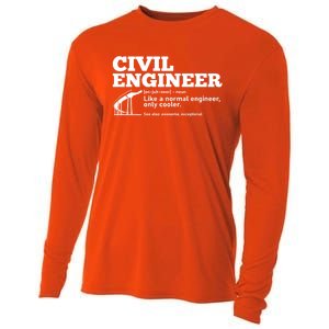 Civil Engineer Definition Funny Engineering Fathers Day Dad Cute Gift Cooling Performance Long Sleeve Crew