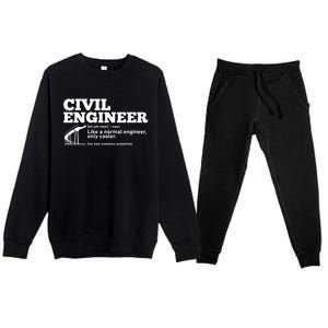 Civil Engineer Definition Funny Engineering Fathers Day Dad Cute Gift Premium Crewneck Sweatsuit Set