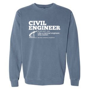 Civil Engineer Definition Funny Engineering Fathers Day Dad Cute Gift Garment-Dyed Sweatshirt