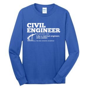 Civil Engineer Definition Funny Engineering Fathers Day Dad Cute Gift Tall Long Sleeve T-Shirt