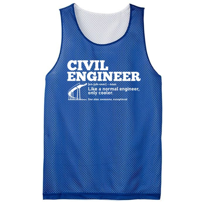 Civil Engineer Definition Funny Engineering Fathers Day Dad Cute Gift Mesh Reversible Basketball Jersey Tank