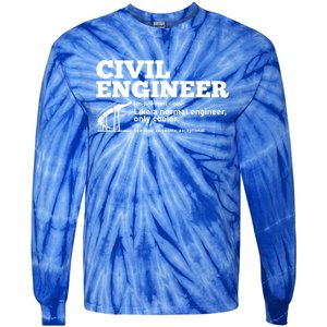 Civil Engineer Definition Funny Engineering Fathers Day Dad Cute Gift Tie-Dye Long Sleeve Shirt