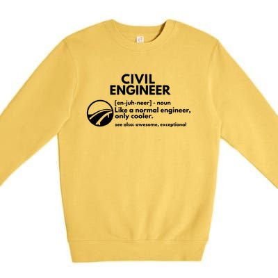 Civil Engineer Definition Funny Engineering Premium Crewneck Sweatshirt