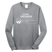 Civil Engineer Definition Funny Engineering Long Sleeve Shirt