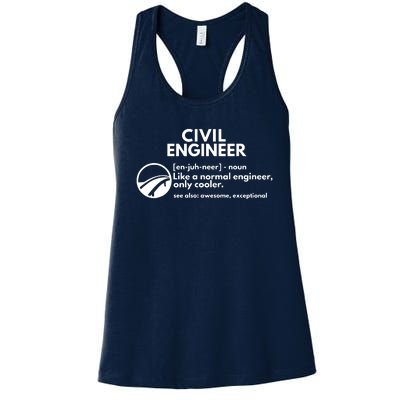 Civil Engineer Definition Funny Engineering Women's Racerback Tank