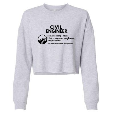 Civil Engineer Definition Funny Engineering Cropped Pullover Crew