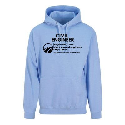 Civil Engineer Definition Funny Engineering Unisex Surf Hoodie