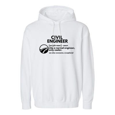 Civil Engineer Definition Funny Engineering Garment-Dyed Fleece Hoodie