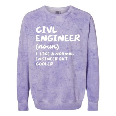 Civil Engineer Definition Funny Engineering Colorblast Crewneck Sweatshirt