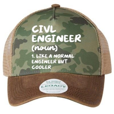 Civil Engineer Definition Funny Engineering Legacy Tie Dye Trucker Hat