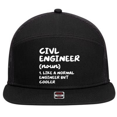 Civil Engineer Definition Funny Engineering 7 Panel Mesh Trucker Snapback Hat