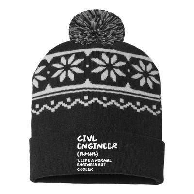 Civil Engineer Definition Funny Engineering USA-Made Snowflake Beanie