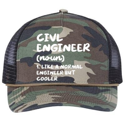 Civil Engineer Definition Funny Engineering Retro Rope Trucker Hat Cap