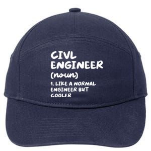 Civil Engineer Definition Funny Engineering 7-Panel Snapback Hat