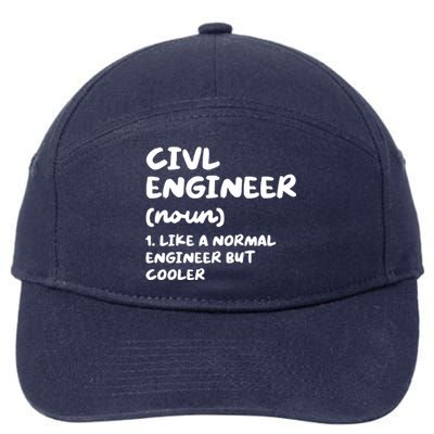 Civil Engineer Definition Funny Engineering 7-Panel Snapback Hat