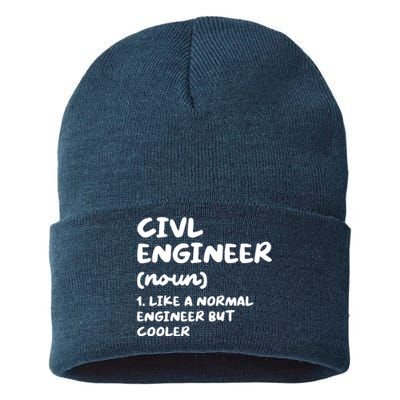 Civil Engineer Definition Funny Engineering Sustainable Knit Beanie