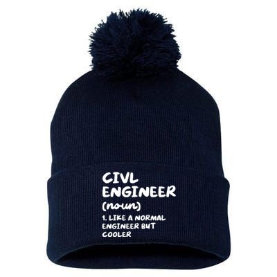 Civil Engineer Definition Funny Engineering Pom Pom 12in Knit Beanie