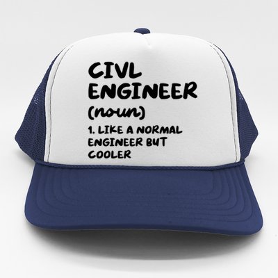 Civil Engineer Definition Funny Engineering Trucker Hat