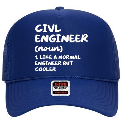 Civil Engineer Definition Funny Engineering High Crown Mesh Back Trucker Hat