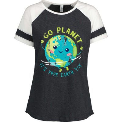 Cute Earth Day Cute Enza Ladies Jersey Colorblock Tee