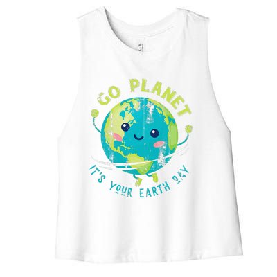 Cute Earth Day Cute Women's Racerback Cropped Tank