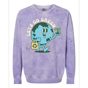 Cute Earth Day Lets Go Green Save The Earth Colorblast Crewneck Sweatshirt