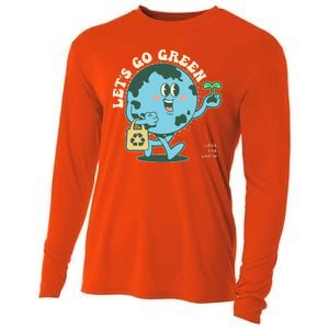 Cute Earth Day Lets Go Green Save The Earth Cooling Performance Long Sleeve Crew